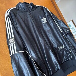 Retro Vintage Adidas Originals CHILE 20 Track Jacket - Wet Look XL TREFOIL LOGO